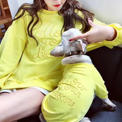 Matching Pet and Owner Parent-Child Outfits